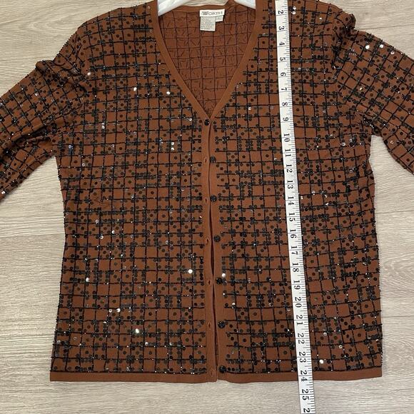 Vintage Sequined Cardigan L Holiday Formal Elegant Party Christmas New Years - Picture 5 of 6